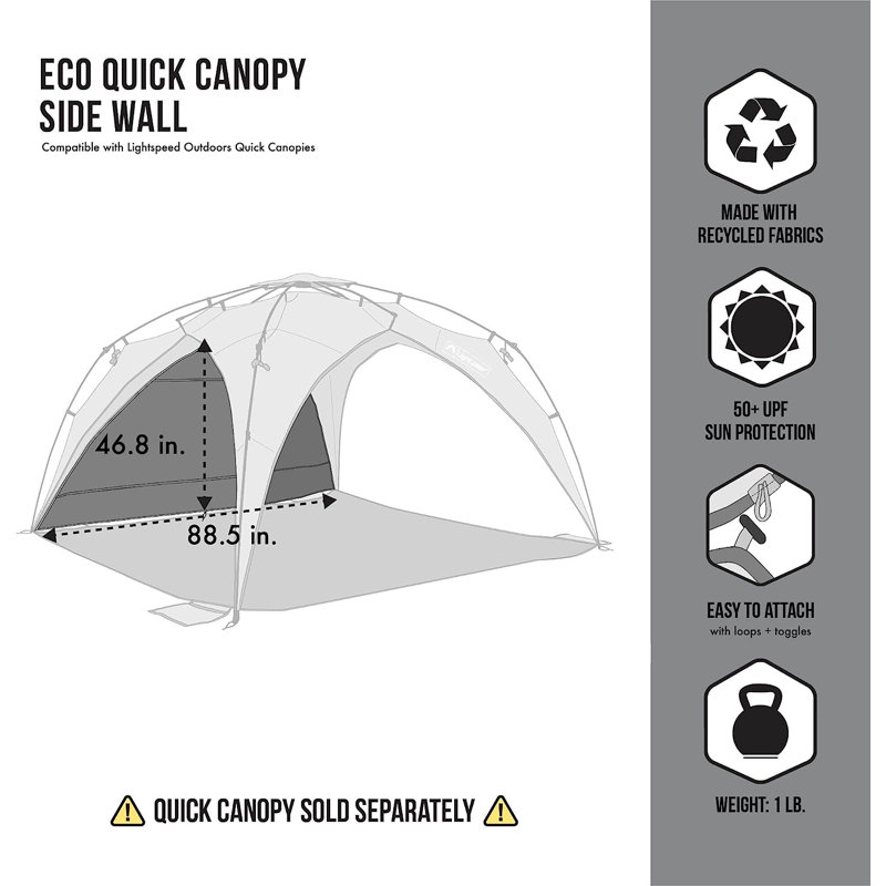 ECR4Kids Lightspeed Outdoors Eco Quick Canopy Sidewalls, ClipOn